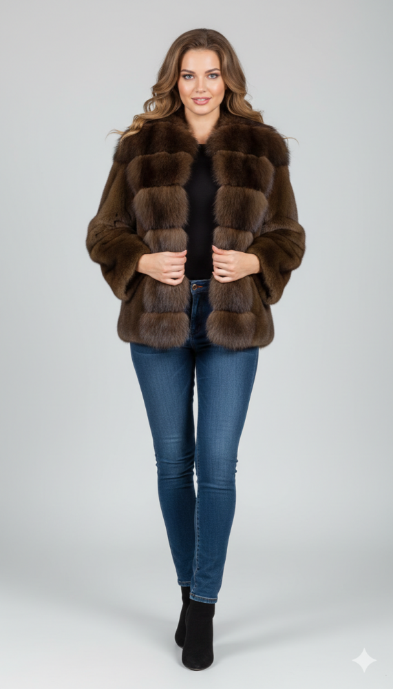 Шуба Зика, иск мех норка (махагон, 2XL)