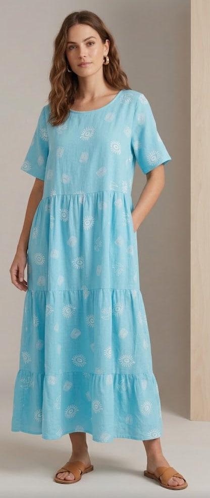 Платье Артикул 2У-58-34236 (голубой 6XL)