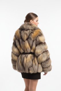 Шуба Солита из лисы (дымчатый, over size)
